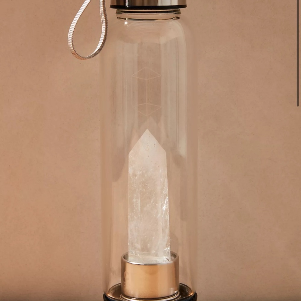 Crystal Infused Water Bottle with Silver Accents
